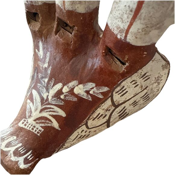 Vintage Peruvian Pottery Bird Whistle Vintage 3 Birds Folk Art Figurine Redware - Picture 10 of 11